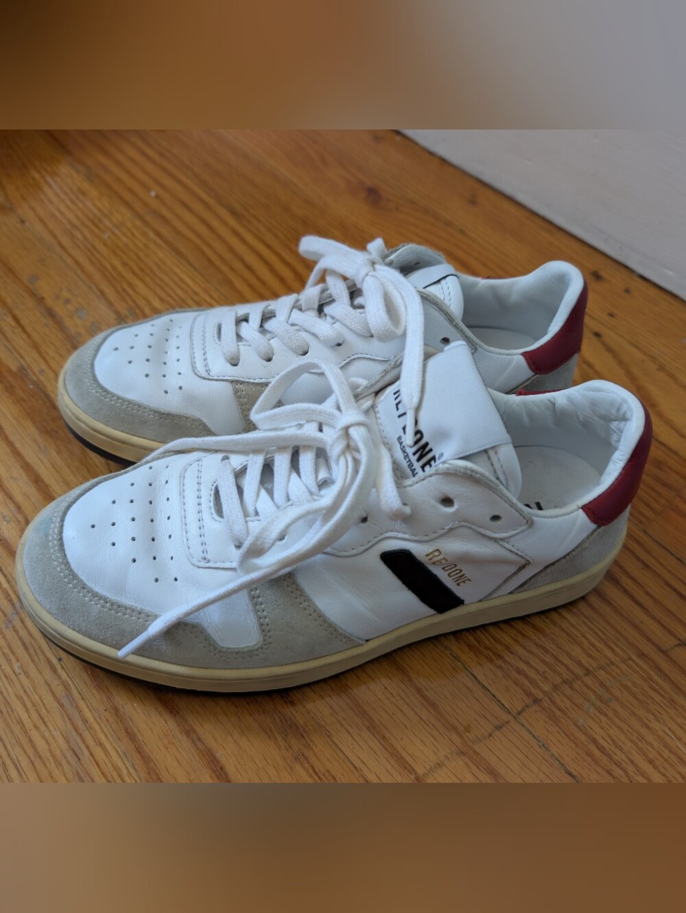 RE/DONE80s Mixed Leather Court Sneakers #35